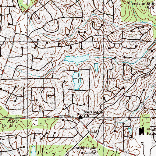 Topographic Map of Cochrans Lake South, GA