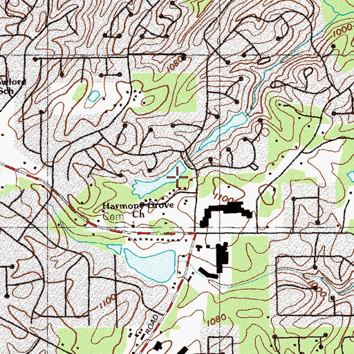 Topographic Map of Mitchell Lake Dam, GA