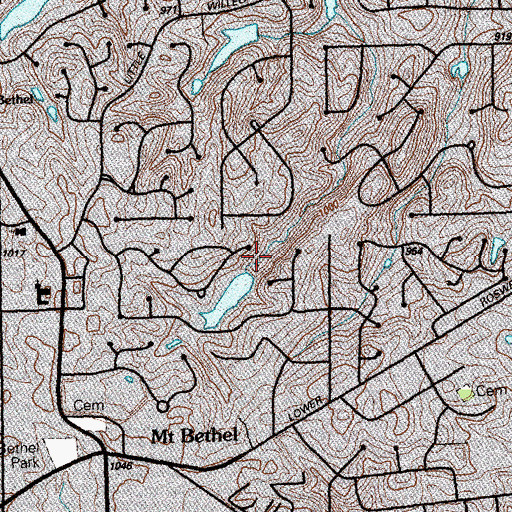 Topographic Map of Hampton Lake Dam, GA
