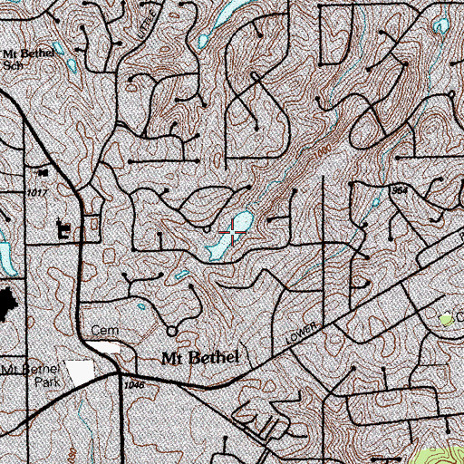 Topographic Map of Hampton Lake, GA