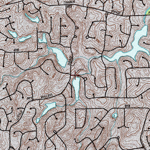 Topographic Map of Willow Point Lake Dam, GA