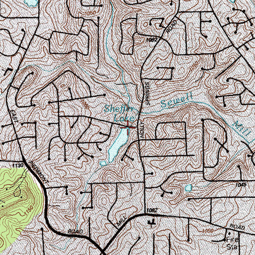 Topographic Map of Sheffer Lake Dam, GA