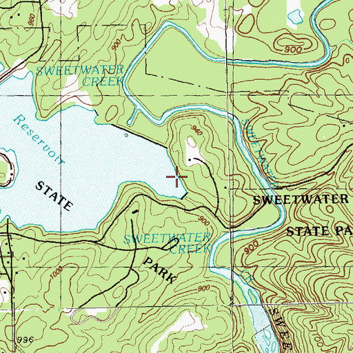 Topographic Map of George H Sparks Reservoir Dam Number 2, GA