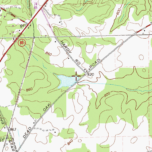 Topographic Map of Spencer Lake Dam, GA