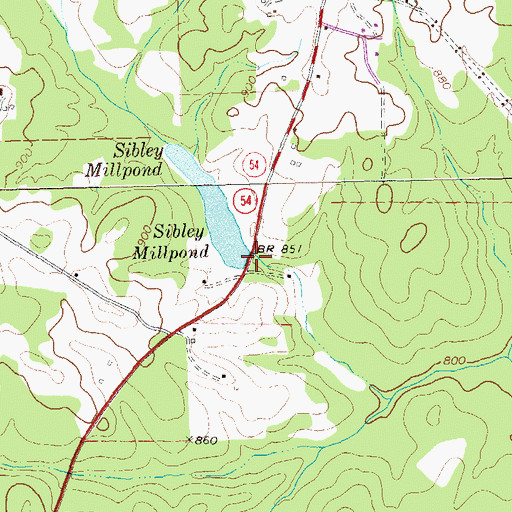 Topographic Map of Sibley Millpond Dam, GA