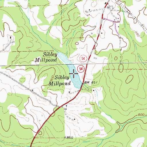 Topographic Map of Sibley Millpond, GA