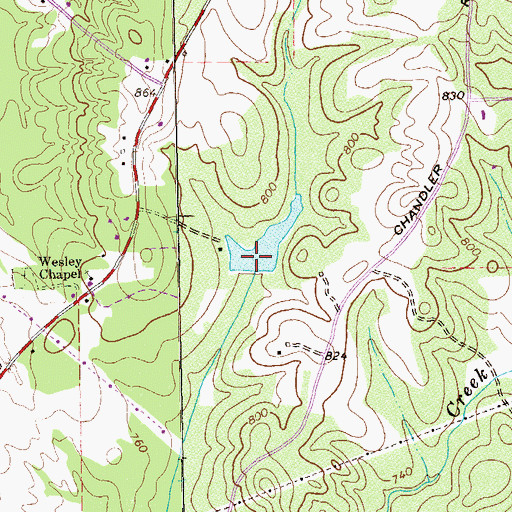 Topographic Map of Ware Lake Dam, GA