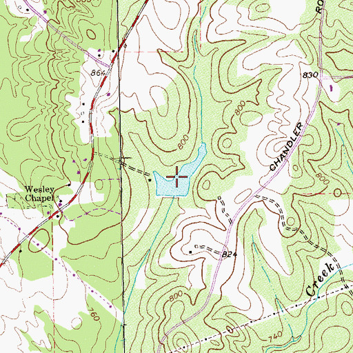 Topographic Map of Ware Lake, GA