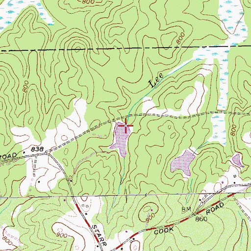 Topographic Map of Sanders Lake Dam, GA