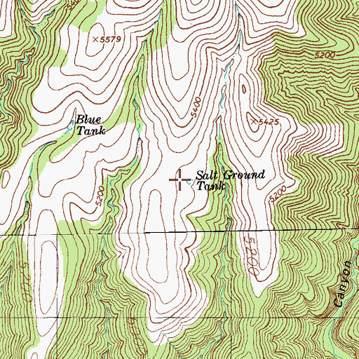 Topographic Map of Salt Ground Tank, AZ