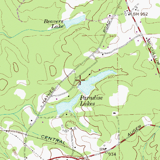 Topographic Map of North Paradise Lake Dam, GA