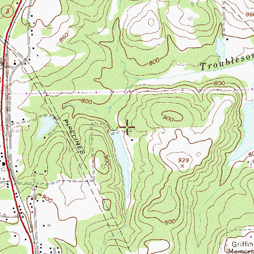 Topographic Map of Taylors Lake Dam, GA