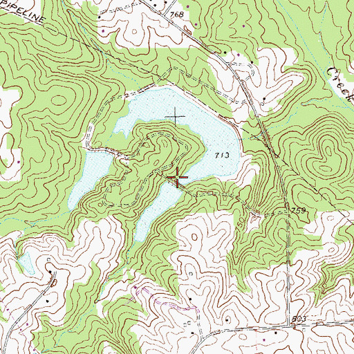 Topographic Map of East Crystal Lake Dam, GA