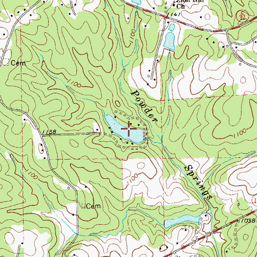 Topographic Map of Lost Mountain Sportsmen Club Lake, GA