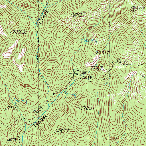 Topographic Map of Salt House, AZ
