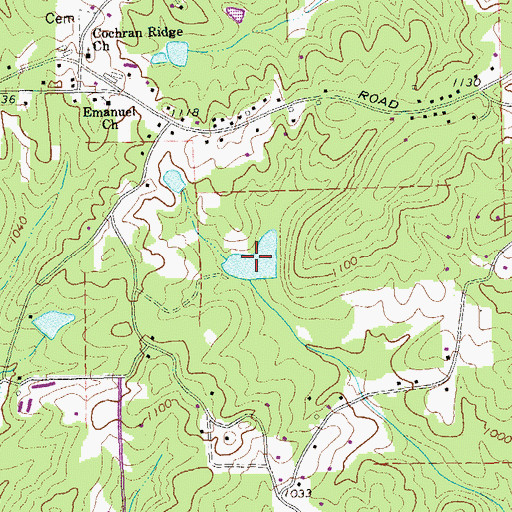 Topographic Map of Hatcher Lake East, GA
