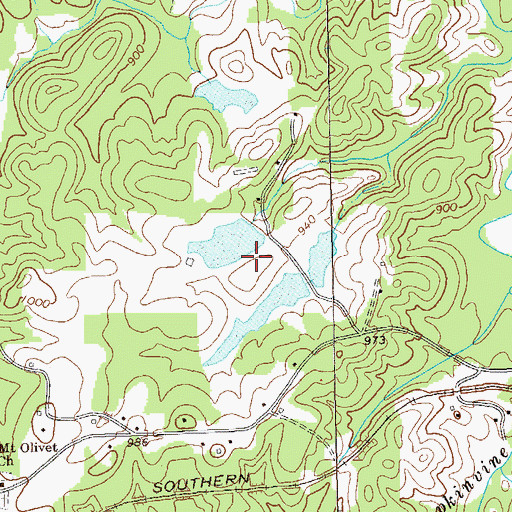 Topographic Map of Gore Lake Dam, GA