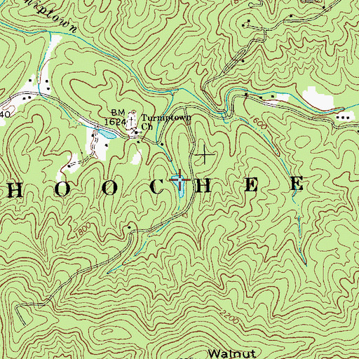 Topographic Map of Turniptown Lake, GA