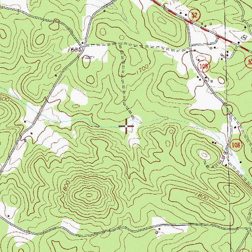 Topographic Map of Diamond Lure Lake, GA