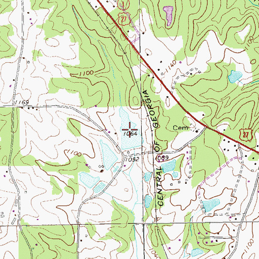 Topographic Map of Miller Lake, GA