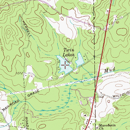 Topographic Map of Twin Lakes A, GA