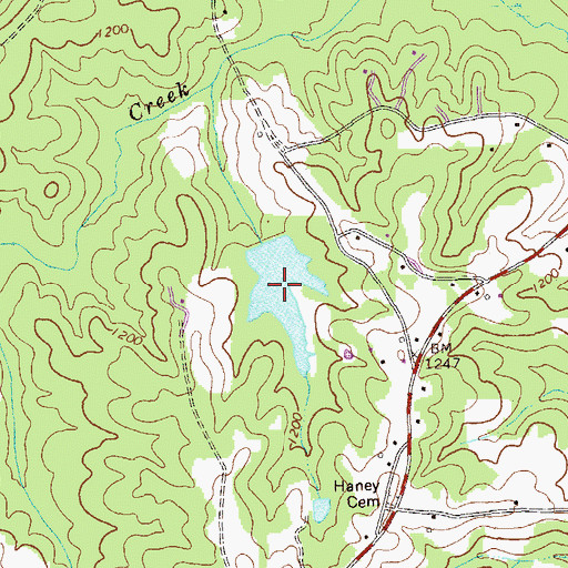 Topographic Map of Foster Lake, GA