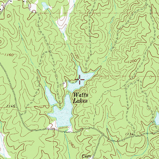 Topographic Map of North Watts Lake, GA