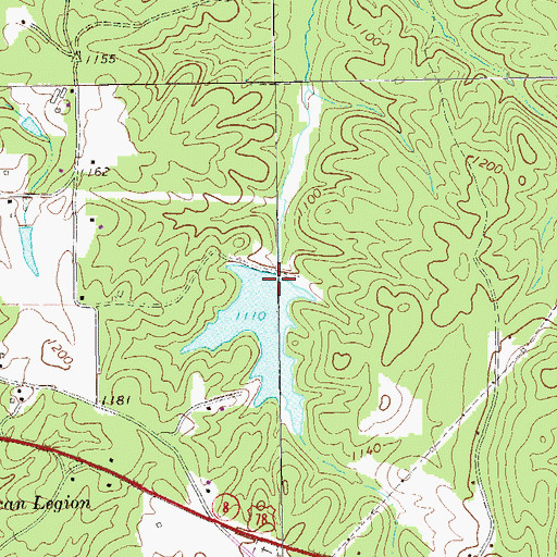 Topographic Map of Godwin Lake Dam, GA