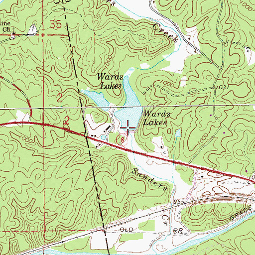 Topographic Map of East Wards Lake Dam, GA
