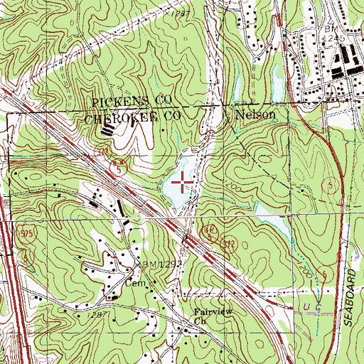 Topographic Map of Georgia Marble Company Lake Dam, GA