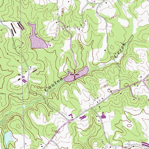 Topographic Map of Canton Creek Lake, GA