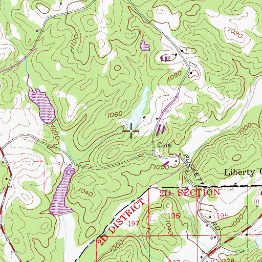 Topographic Map of Thurmond Lake Dam, GA