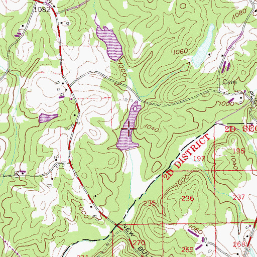 Topographic Map of Fredrick Lake, GA