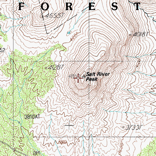 Topographic Map of Salt River Peak, AZ