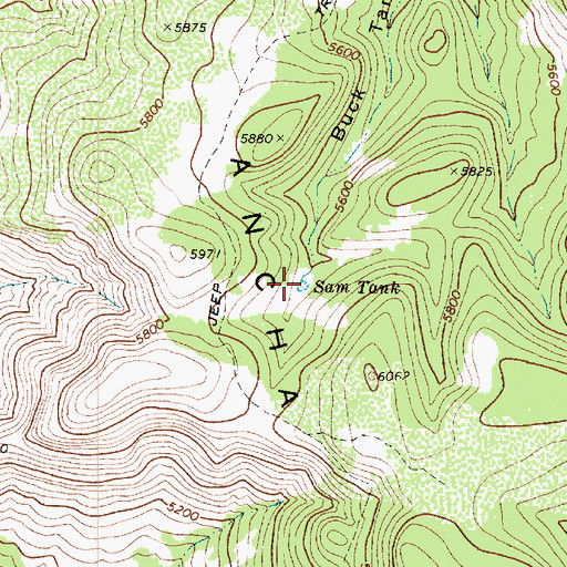 Topographic Map of Sam Tank, AZ