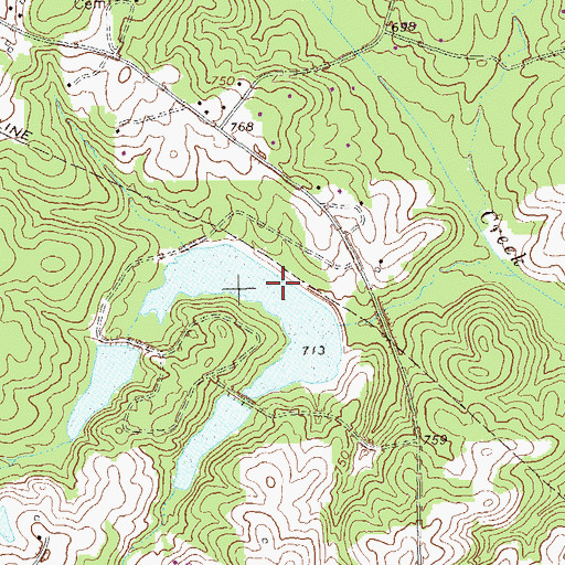 Topographic Map of North Crystal Lake Dam, GA