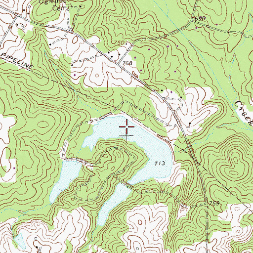 Topographic Map of North Crystal Lake, GA