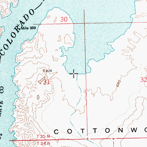 Topographic Map of Cottonwood Valley, AZ