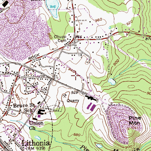 Topographic Map of Mangham Lake West Dam, GA