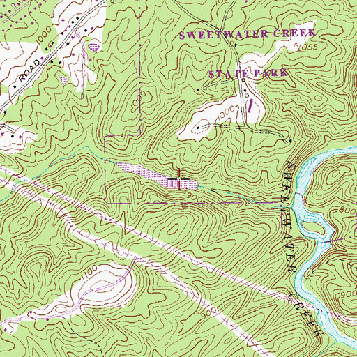 Topographic Map of Sweetwater Lake, GA