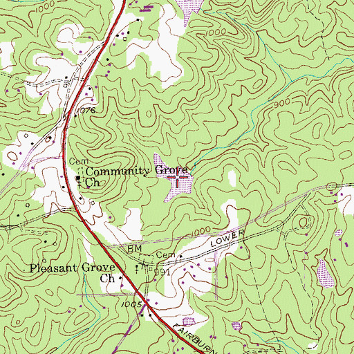 Topographic Map of Cohen Lake, GA