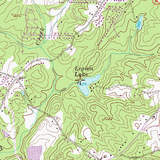 Topographic Map of Legion Lake Dam, GA