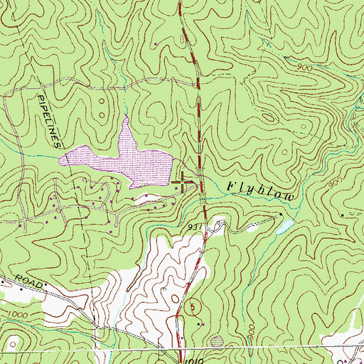 Topographic Map of Flyblow Creek Dam, GA