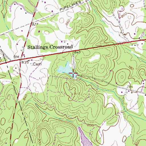 Topographic Map of Josephs Lake Dam, GA