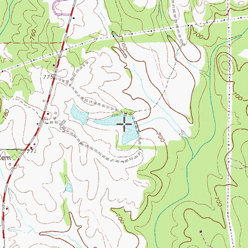 Topographic Map of Gordy-Hardin Lake, GA