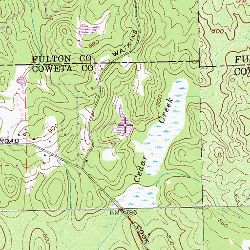 Topographic Map of Storey Lake, GA