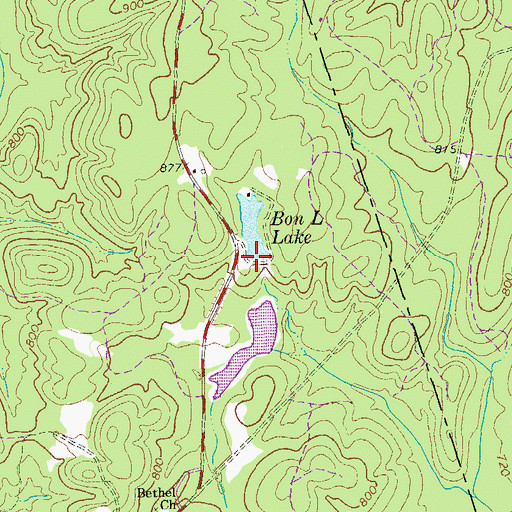 Topographic Map of Bon L Lake Dam, GA