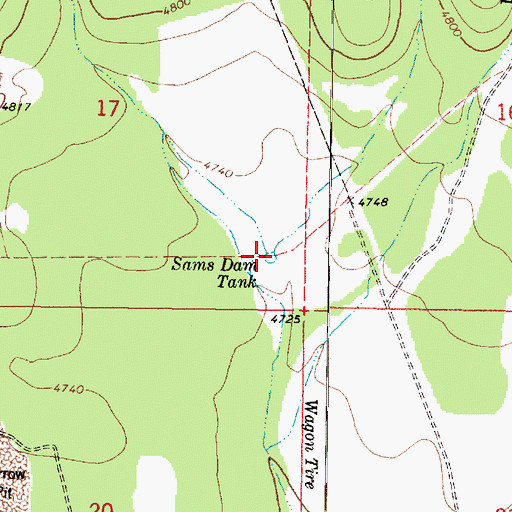 Topographic Map of Sams Dam Tank, AZ