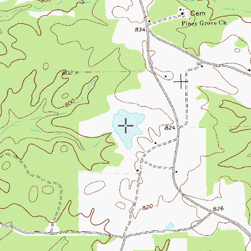 Topographic Map of Carr Lake Dam, GA