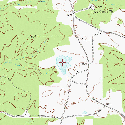 Topographic Map of Carr Lake, GA